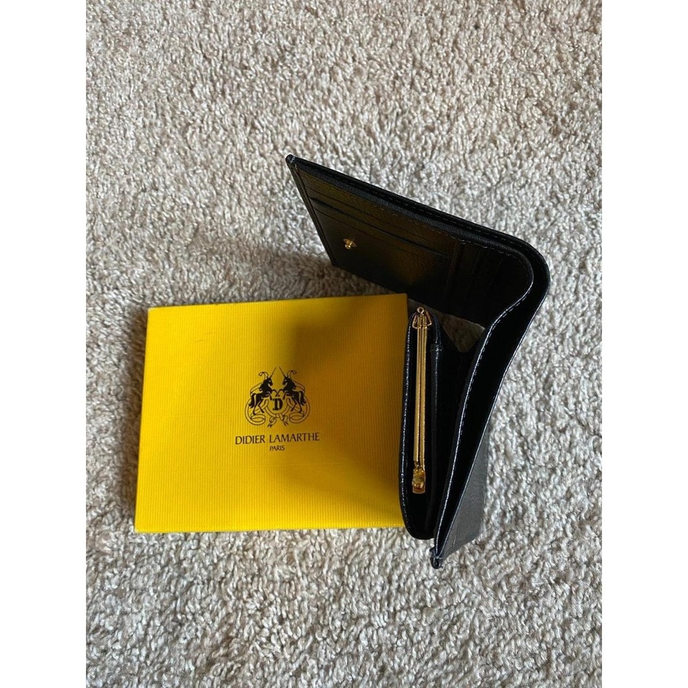 Didier Lamarthe Paris Wallet Black Gold Hardware Slide Pocket Dollar Coin s1 - Picture 4 of 6
